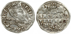 Poland 3 Groszy 1598 Poznan. Sigismund III Vasa (1587-1632). Crown coins. Averse: Crowned bust right. Reverse: Value; divided date; symbols and two-li...