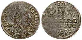 Poland 3 Groszy 1600 Poznan. Sigismund III Vasa (1587-1632). Crown coins. Averse: Crowned bust right. Reverse: Value; divided date; symbols and two-li...