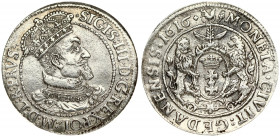 Poland Gdansk 1 Ort 1616 SA Sigismund III Vasa (1587-1632). Averse Lettering: SIGIS III D G REX POL M D L R PRVS. Reverse Lettering: MONETA CIVIT GEDA...