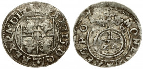Poland 1/24 Thaler 1616 Bydgoszcz. Sigismund III Vasa (1587-1632). Averse: Crowned shield. Reverse: 24 within orb dividing date. Silver. Gorecki B.16....