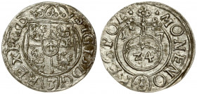 Poland 1/24 Thaler 1617 Bydgoszcz. Sigismund III Vasa (1587-1632). Averse: Crowned shield. Reverse: 24 within orb dividing date. Silver. Gorecki . KM ...