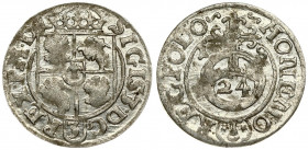 Poland 1/24 Thaler 1618 Bydgoszcz. Sigismund III Vasa (1587-1632). Averse: Crowned shield. Reverse: 24 within orb dividing date. Silver. Gorecki . KM ...