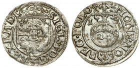 Poland 1/24 Thaler 1619 Bydgoszcz. Sigismund III Vasa (1587-1632). Averse: Crowned shield. Reverse: 24 within orb dividing date. Silver. Gorecki . KM ...