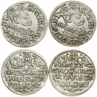 Poland 3 Groszy 1622 Krakow. Sigismund III Vaza(1587–1632). Averse: Crowned bust right. Reverse: Value and armorial above legend; date and mintmaster ...