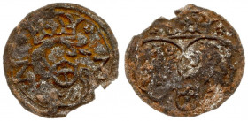 Poland 1 Denar 1623 Krakow. Sigismund III Vaza(1587–1632). Abbreviated date Z - 3 on the sides of the monogram; dots on the sides of the crown on the ...