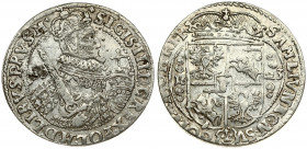 Poland 1 Ort 1623 (PRVS.M+) Bydgoszcz. Sigismund III Vasa (1587-1632). Averse: Crowned half-length figure right. Reverse: Crowned shield within fleece...