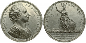Russia - Sweden Medal (1708) Swedish victory over the Russians near the Lithuanian village of Golowitschin. CHARLES XII(1697-1718). Medal 1708; by Ben...