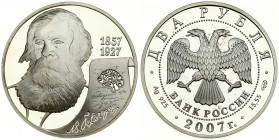 Russia 2 Roubles 2007 (SP) 150th Anniversary of the Birthday of V M Bekhte. Averse: Double-headed eagle. Reverse: In the centre – the portrait of V.M....