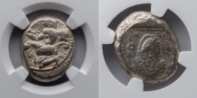 GREEK: Cilicia, Soloi, AR Stater, NGC CH F, 440-400 BC, Amazon Examining Bow, Grapes on Vine, NGC #4680487-017