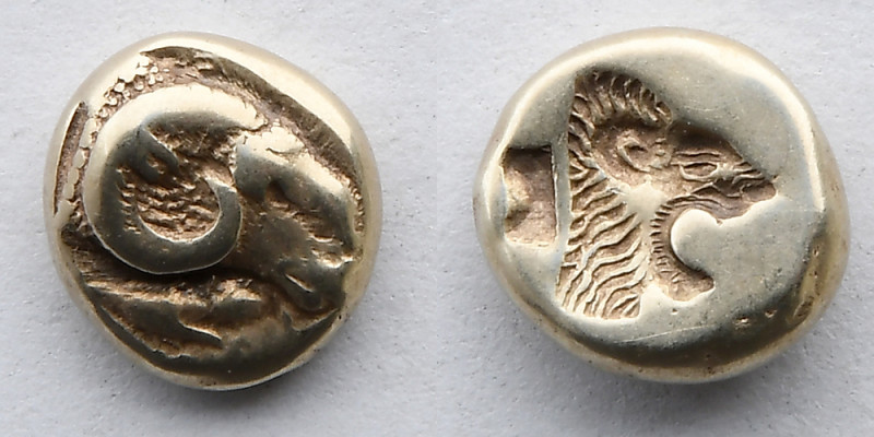 GREEK: Lesbos, Mytilene, EL Hekte, Sixth Stater, 521-478 BC ( 10mm, 2.4g). Head ...