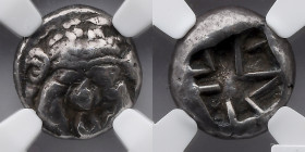GREEK: Mysia, Pergamon AR Drachm, c. 500-450 BC (3.89g), NGC VF, 4/5, 4/5, NGC #4281431-009