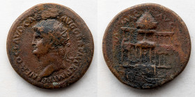 12 CAESARS: Nero, AE Dupondius, c. AD 64-65 (15.6), Lugdunum Mint, Macellum Magnum