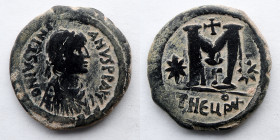 BYZANTINE EMPIRE: Justinian I, 527-565 AD, Æ Follis (31 mm, 16.1g). Theoupolis (Antioch) Mint