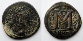 BYZANTINE EMPIRE: Justinian I, 40 Nummi, AD 527-565, (37mm, 19.84g), Theopoulos (Antioch) Mint
