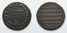 BYZANTINE EMPIRE: Constantine VII Porphyrogenitus, with Romanus I. AD 913-959. AR Miliaresion, AD 913-959 (23.4mm, 3.18 g), Constantinople Mint
