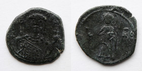 BYZANTINE EMPIRE. Alexius I, AE Half Tetateron,  AD 1081-1118 (15mm, 1.3g)