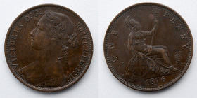 GREAT BRITAIN: 1876 Victoria Penny, Small Date, H Mintmark