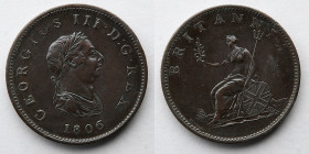 GREAT BRITAIN: 1806 1/2 Half Penny