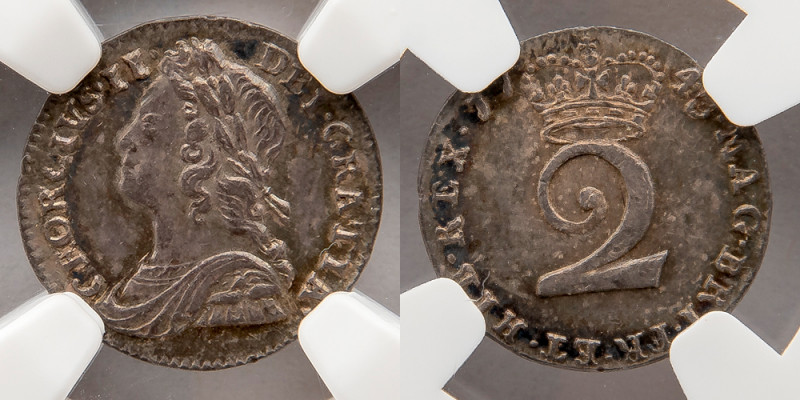 GREAT BRITAIN: 1743/50 Silver Maundy 2 Pence, NGC MS 62. Population in MS 62: 2....