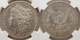 1879 S Reverse of 78 Morgan Silver Dollar, Top 100 (on Label), NGC, AU 55, NGC #3645472-006