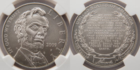 2009 P Lincoln Silver Dollar,  Bicentennial, NGC MS 70, NGC #3290146-061