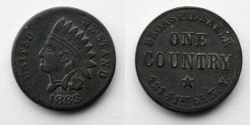 CIVIL WAR TOKEN: Broas Brothers, Our Country, Zinc, F 630L-12z