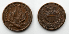 CIVIL WAR TOKEN: No Date, Union Shield, Cannons and Drum, F-163/352 a