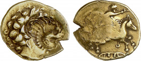 CELTIC, Gaul. Veneti or Bituriges (?). Quarter Stater (2nd century BC), Vannes area (Gold, 1.94 gr, 16 mm) cf. DT 3336 = LT 6424. Very Fine
Found by h...