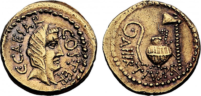 ROMAN REPUBLIC. Julius Caesar (49-44 BC). Aureus (46 BC) (Rome mint) (Gold, 8.15...