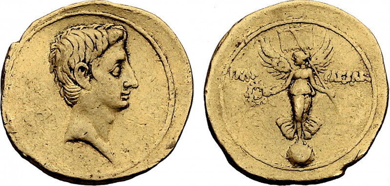 ROMAN EMPIRE. Octavian (31-27 BC). Aureus (29-27 BC) (Brundisium and Rome (?) mi...