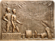 Belgian Congo, Uniface 20th anniversary Hydroelectricity Company of Sanga, Leopoldville (1930-1950), Armand Bonnetain (Bronze, 94.32 gr, 74 mm) Vancra...