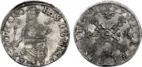 Belgium, Hainaut, Philip II (1555-1598), 1/2 Ecu des Etats 1577 (Mons mint) (Silver, 15.00 gr, 37 mm) VGH 246-10b, VH 375-MO (R2), Decroly H20-502-02....