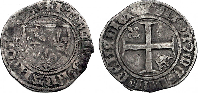 Belgium, Tournai, Charles VI (French Royal mint) (1380-1422), 1/2 Blanc Guenar, ...