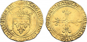 Belgium, Tournai, Charles VIII (French Royal mint) (1483-1498), Ecu d'or au soleil, 1st issue dit Type Nouveau (11 September 1483) (Tournai mint) (Gol...