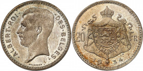 Belgium, Albert I (1909-1934), Presentation (?) 20 Francs 1934 (Silver, 11.00 gr, 28 mm) Bogaert 2508B2, KM 104.1. PCGS MS65
Not only that this coin i...