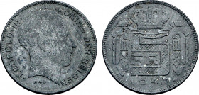 Belgium, Leopold III (1934-1951), 5 Frank 1947 (Zinc, 5.96 gr, 25 mm) Bogaert 2732, KM 130. Very Fine.