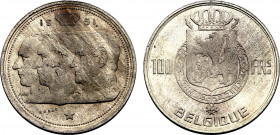 Belgium, Baudouin I (1951-1993), Silver essai 100 Francs 1951, Rau (Silver, 18.03 gr, 33 mm) Boageart 2880. Uncirculated. Reeded edge with ESSAI.