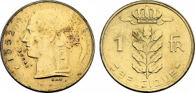 Belgium, Baudouin I (1951-1993), Gilt Copper essai 1 Franc 1952, Rau (Gilt Copper, 3.95 gr, 21 mm) Bogaert - (cf. 2922) Uncirculated. Reeded edge with...