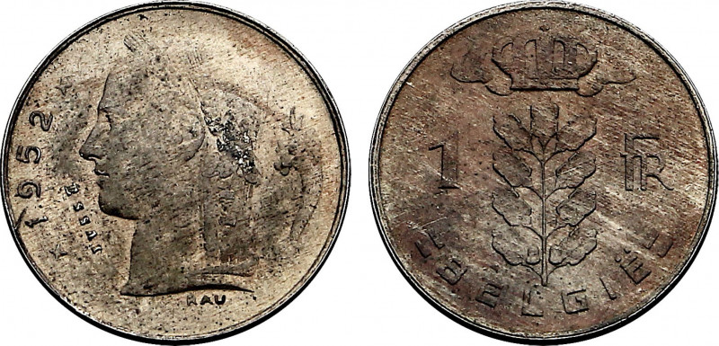 Belgium, Baudouin I (1951-1993), Silver essai 1 Frank 1952, Rau (Silver, 4.59 gr...