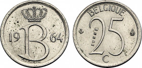 Belgium, Baudouin I (1951-1993), Copper-Nickel essai 25 Centimes 1964, Mailleux (Copper-Nickel, 1.81 gr, 16 mm) Boageart 3164. Uncirculated. Plain edg...