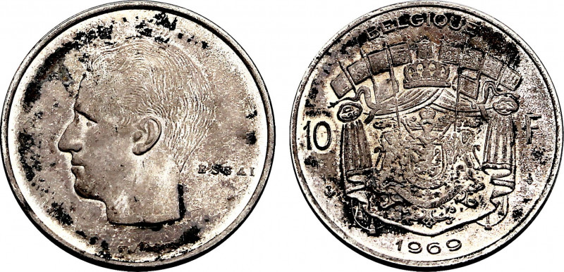 Belgium, Baudouin I (1951-1993), Silver essai 10 Francs 1969, Elström (Silver, 1...