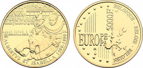 Belgium, Albert II (1993-2013), 5000 Francs 1999 (Gold, 15.55 gr, 29 mm) KM 210. Proof Uncirculated.
Reeded edge variety. With Certificate of Authenti...