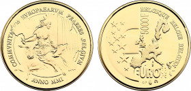 Belgium, Albert II (1993-2013), 5000 Francs 2001 (Gold, 15.55 gr, 29 mm) KM 223. Proof Uncirculated.
With Certificate of Authenticity and within its o...
