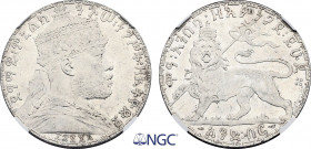 Ethiopia, Menelik II (1889-1913), Birr EE1892 (1900) (Paris) (Silver, 28.00 gr, 40 mm) KM 19. NGC MS62