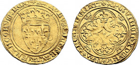 France, Charles VI (1380-1422), Ecu d'or à  la couronne, 1st or 2nd issue (28 February 1388) (Tours mint) (Gold, 3.92 gr, 29 mm) Duplessy 369(A), Decr...