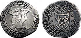 France, François I (1515-1547), Teston (1530-1533) (Paris mint) (Silver, 9.12 gr, 29 mm) Duplessy 794, Ciani 1113. Very Fine, cleaned.
Rosette dans le...