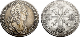 France, Louis XIII (1610-1643), Large silver medal 10 Louis d'or 1640 (1973) A (Paris) (Silver, 502 gr, 103 mm) With edge inscription XI/C (11/100) 19...