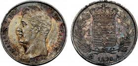 France, Charles X (1824-1830), 1 Franc 1826 over 1822 A (Paris mint) (Silver, 5.04 gr, 23 mm) Gadoury 450, Le Franc 207, KM 724.1. Uncirculated.