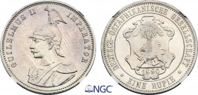 German East Africa, Wilhelm II (1888-1918), Rupie 1890 (Silver, 11.66 gr, 30 mm) KM 2. NGC MS63