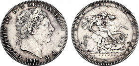 Great Britain, George III (1760-1820), Crown 1819 (Silver, 28.21 gr, 38 mm) KM 675. Extremely Fine, hairlines.